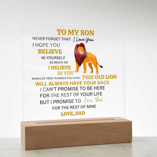 To My Son | Acrylic Plaque | Love Dad