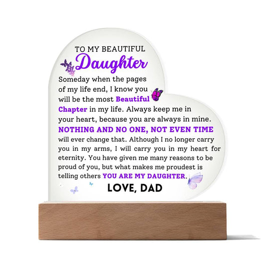 To My Daughter Acrylic Plaque - Most Beautiful Chapter