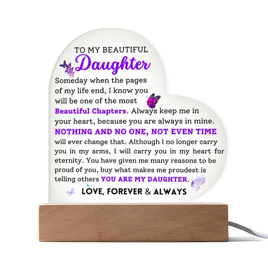 To My Beautiful Daughter | Keepsake Acrylic Plaque