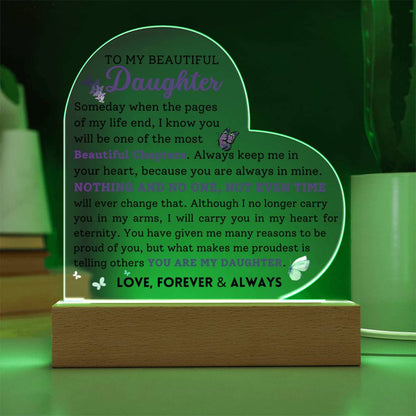 To My Beautiful Daughter | Keepsake Acrylic Plaque | From Mom Dad