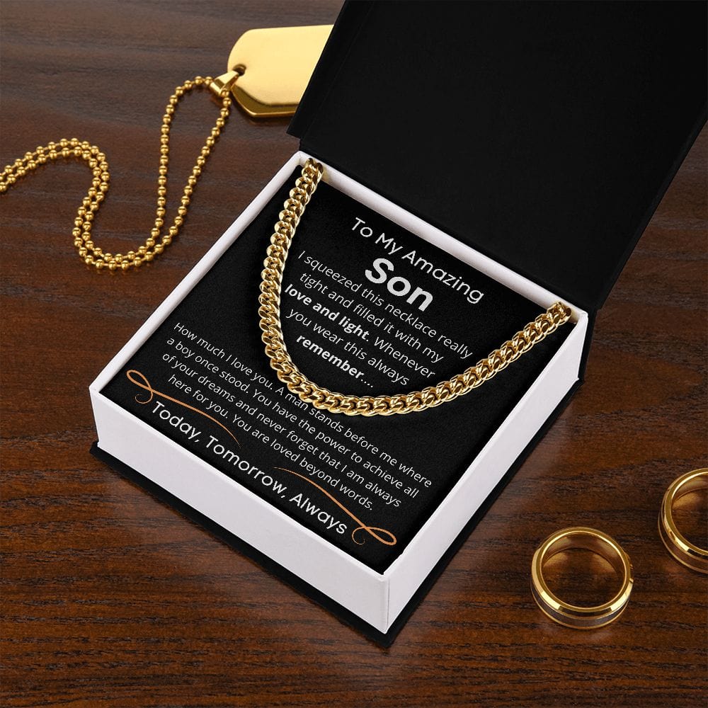 To My Amazing Son - Cuban Link Necklace - Gift Set