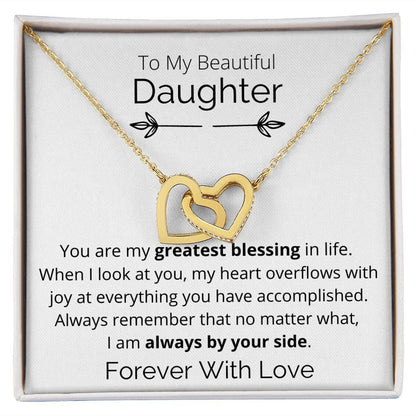 To My Beautiful Daughter | Double Hearts Necklace | My Greatest Blessing