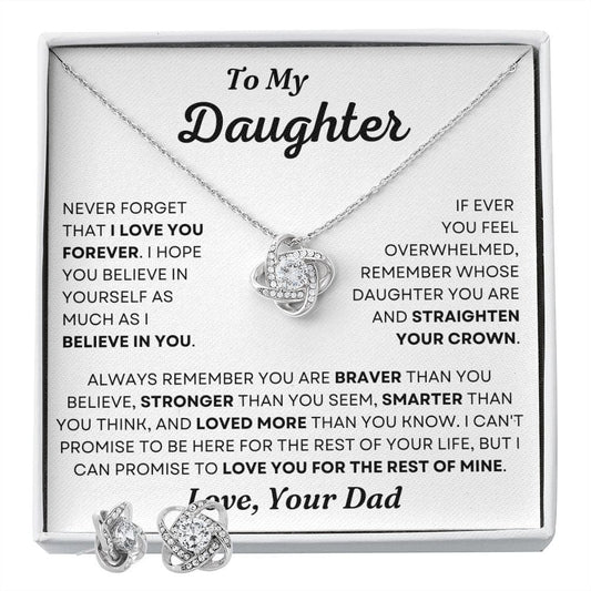 To My Daughter Necklace, Pendant Gift from Dad, Daughter Birthday Holiday Christmas Gift, Sentimental Gift for Her