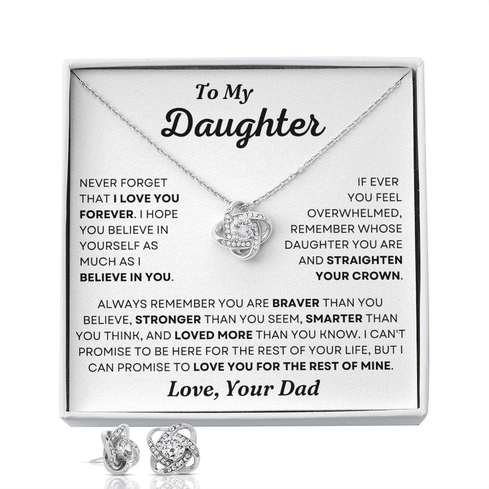 To My Daughter Necklace, Pendant Gift from Dad, Daughter Birthday Holiday Christmas Gift, Sentimental Gift for Her